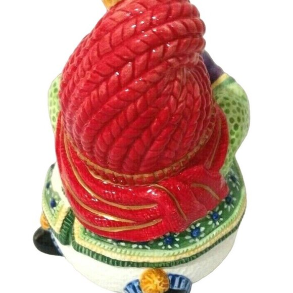 Vtg 2000s Fitz and Floyd Classics Snowman Jamboree Sugar and Creamer with Spoon - Picture 3 of 12